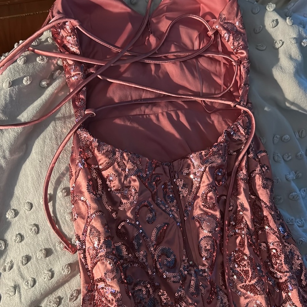 Pink Sequin Embellished Dress